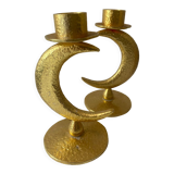 Pair of moon and gold candlesticks
