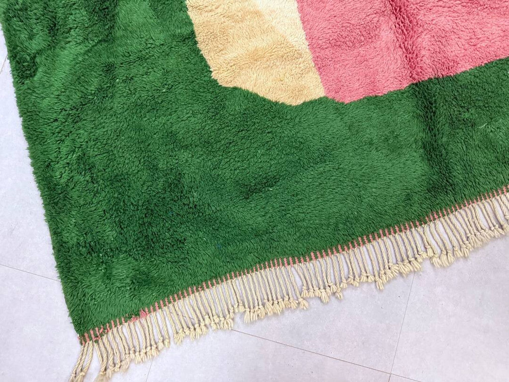 Custom green Moroccan rug 2.5/1.6