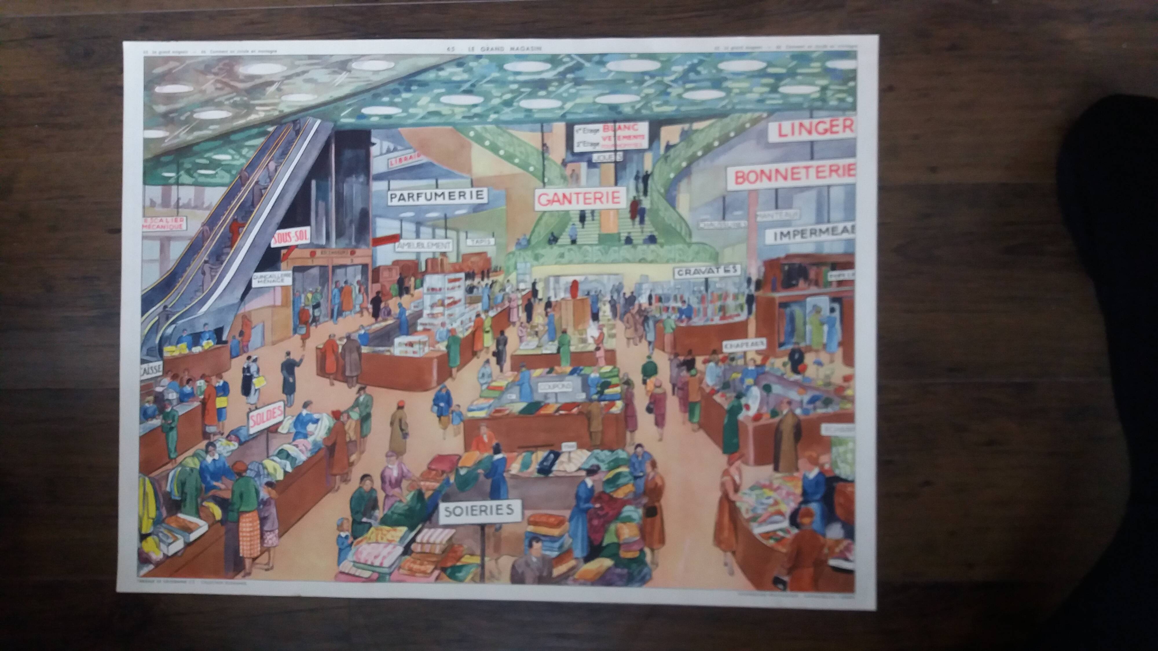 Educational poster for schools, the department store, Rossignol Montmorillon