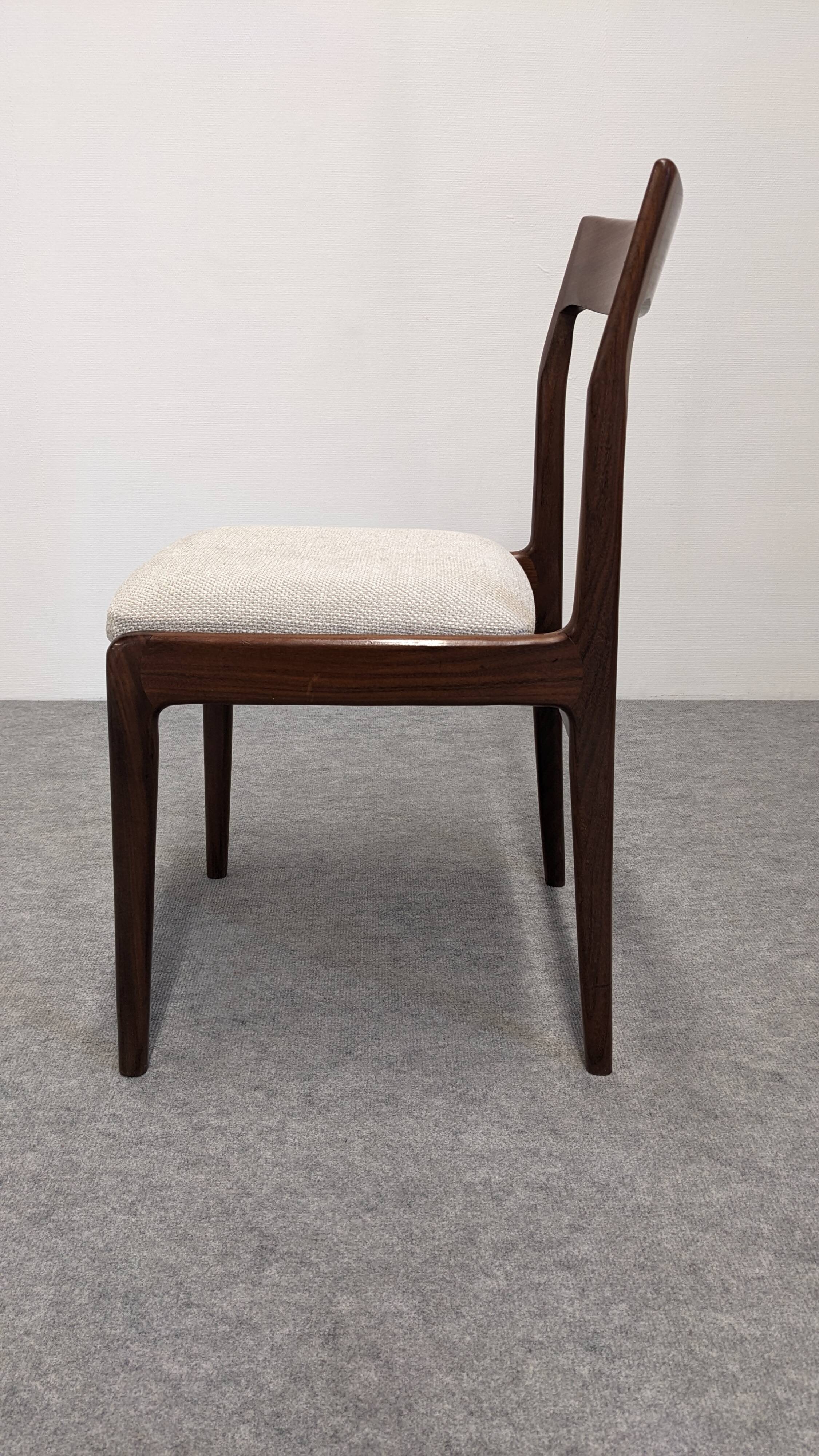 Set of 6 Scandinavian rosewood chairs circa 1970