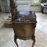 Louis XV type bedside table with marble top