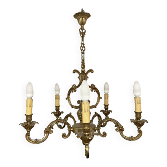 Lustre en bronze style classique 5 branches
