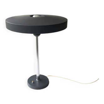 Lampe de bureau « Timor 69 » ou « Major » grise et argentée par Louis Kalff pour Philips, Pays-Bas, années 1960