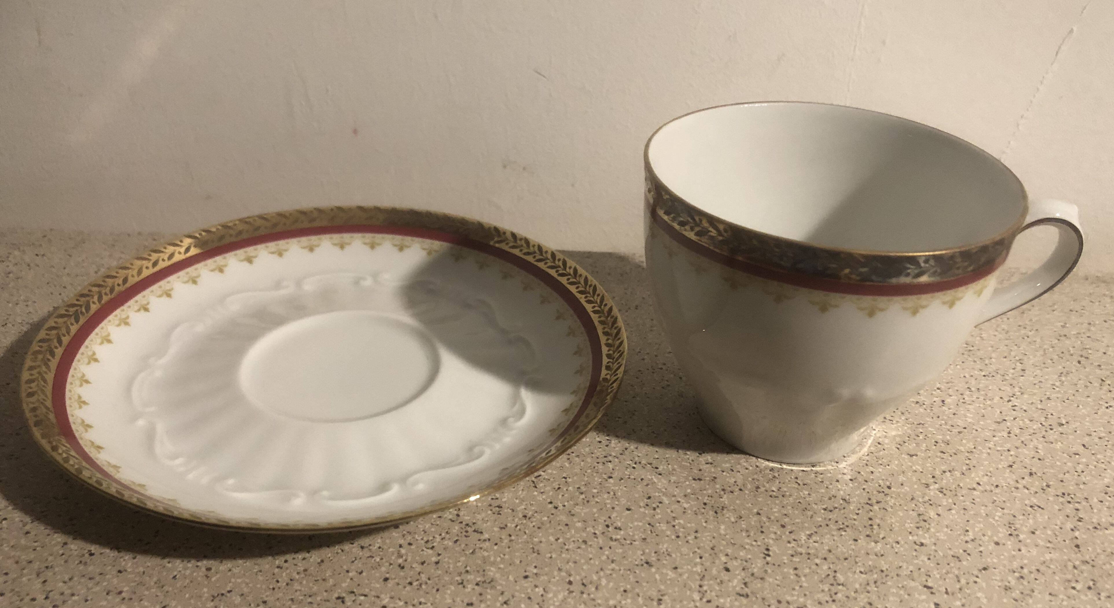 4 Bavarian porcelain coffee cups and saucers