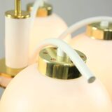 Mid-century modern Italian Brass and Opaline Chandelier