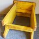 Art-populaire workshop stool in patinated painted wood