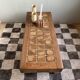 Vintage oak & ceramic tile brutalist table