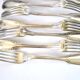 Set of 21 classic silver-plated metal table cutlery from 1900 by silversmith Boulenger, 21cm.