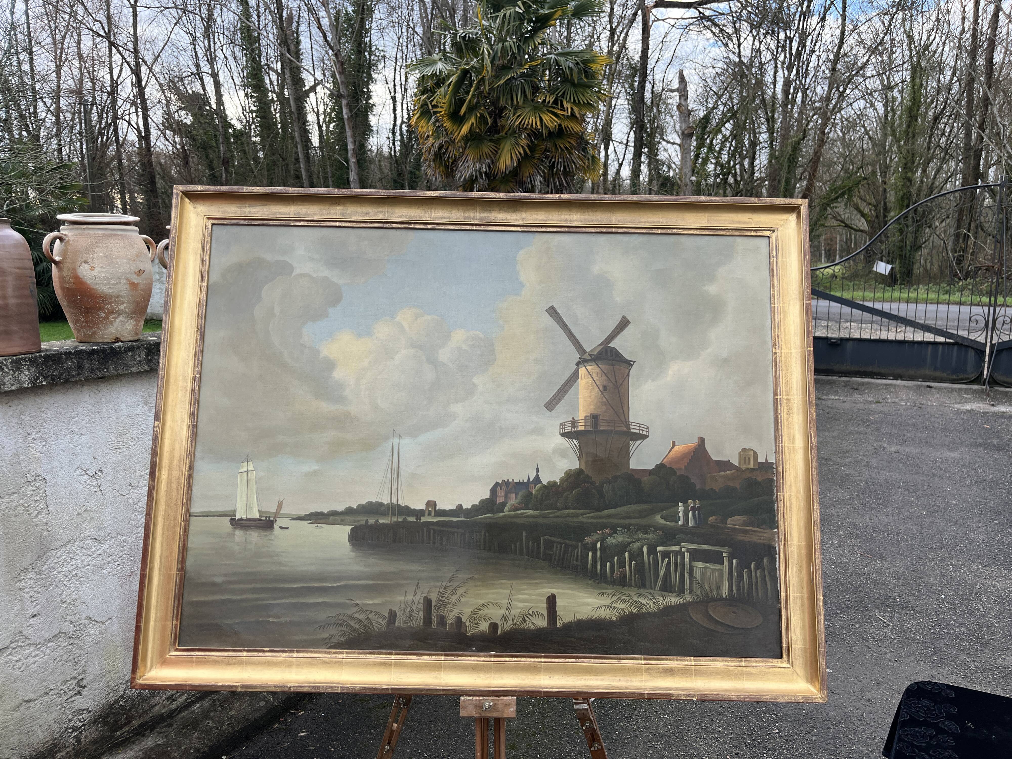 Large 19th-century painting after The Mill at Wijk bij Duurstede by Jacob van Ruisdael.