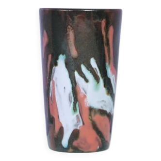 vase vintage marron rose et bleu