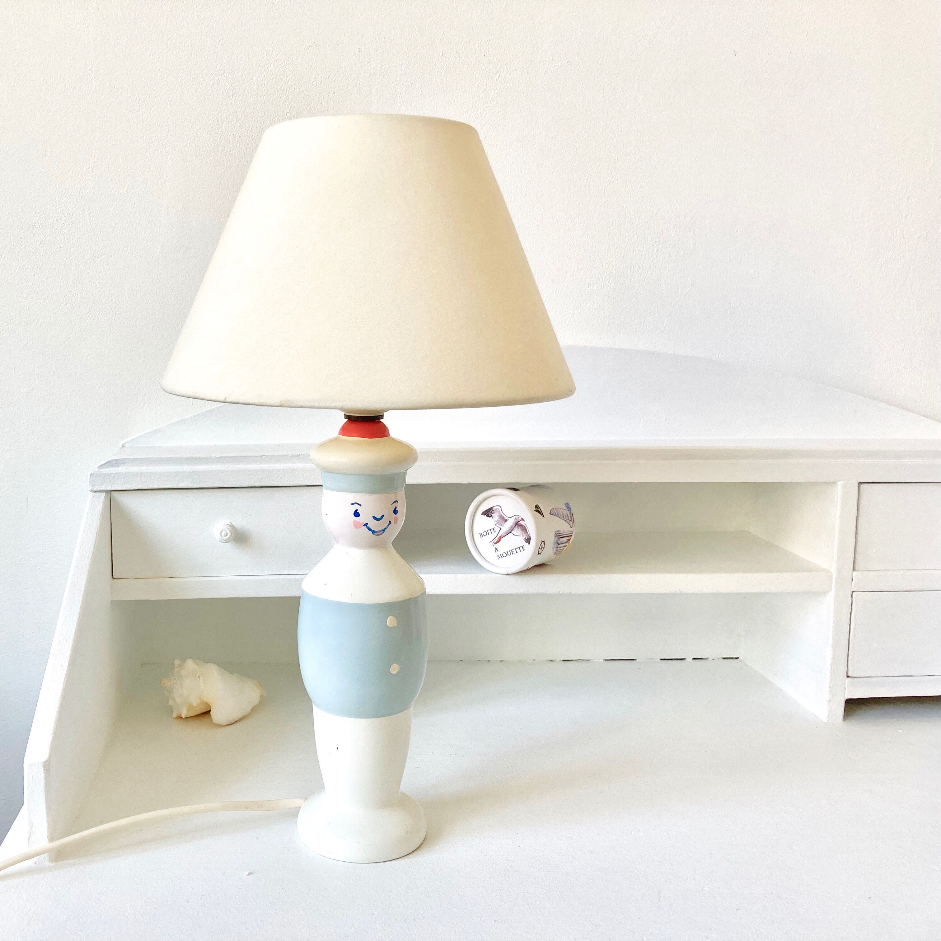 Lampe marin pied en bois