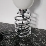 Table lamp "Spiral" Space Age style in chrome steel – 1990s