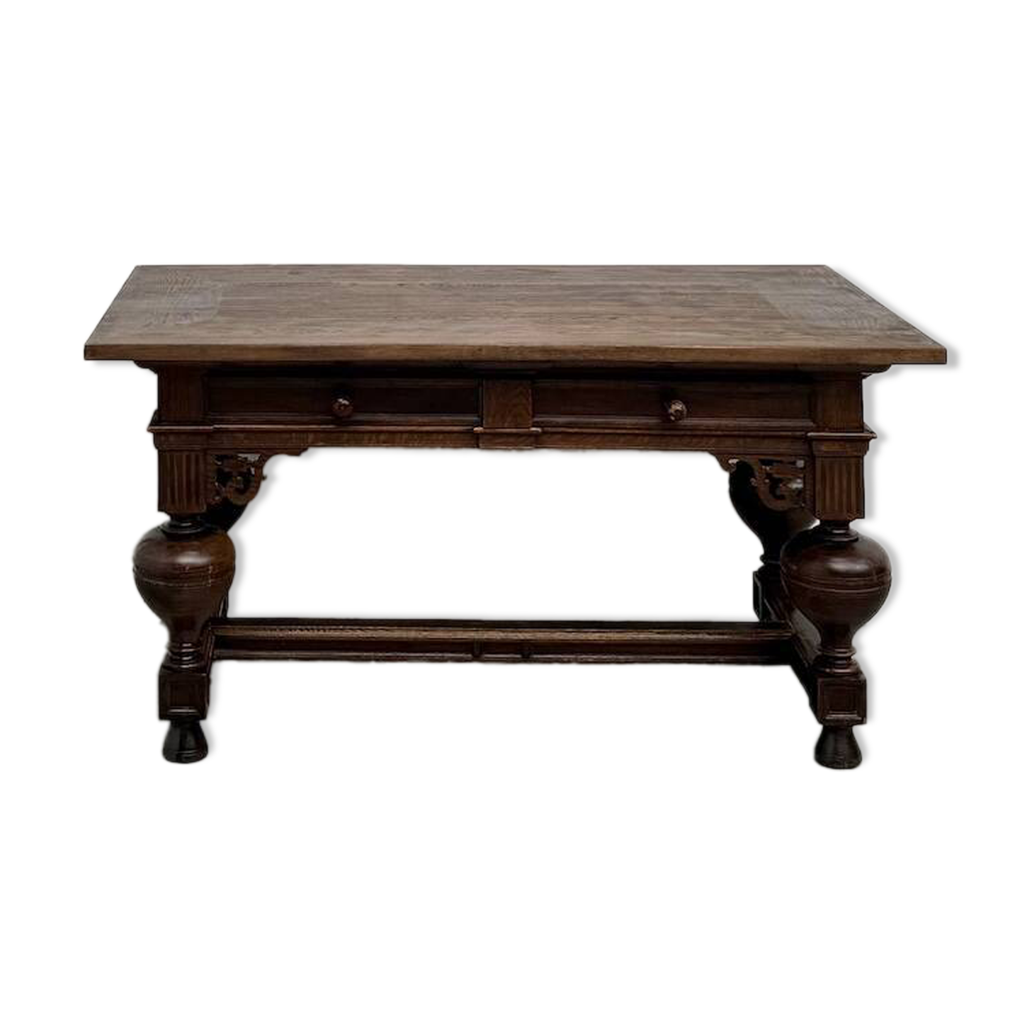 Neo-Renaissance desk in solid oak, circa 1900