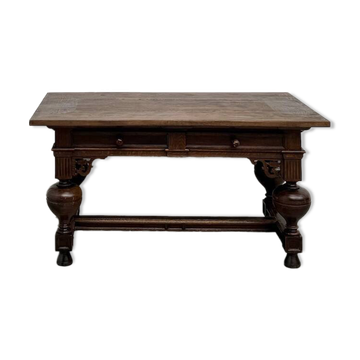 Neo-Renaissance desk in solid oak, circa 1900