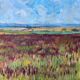 HST painting "Countryside landscape" Fields and valley in summer