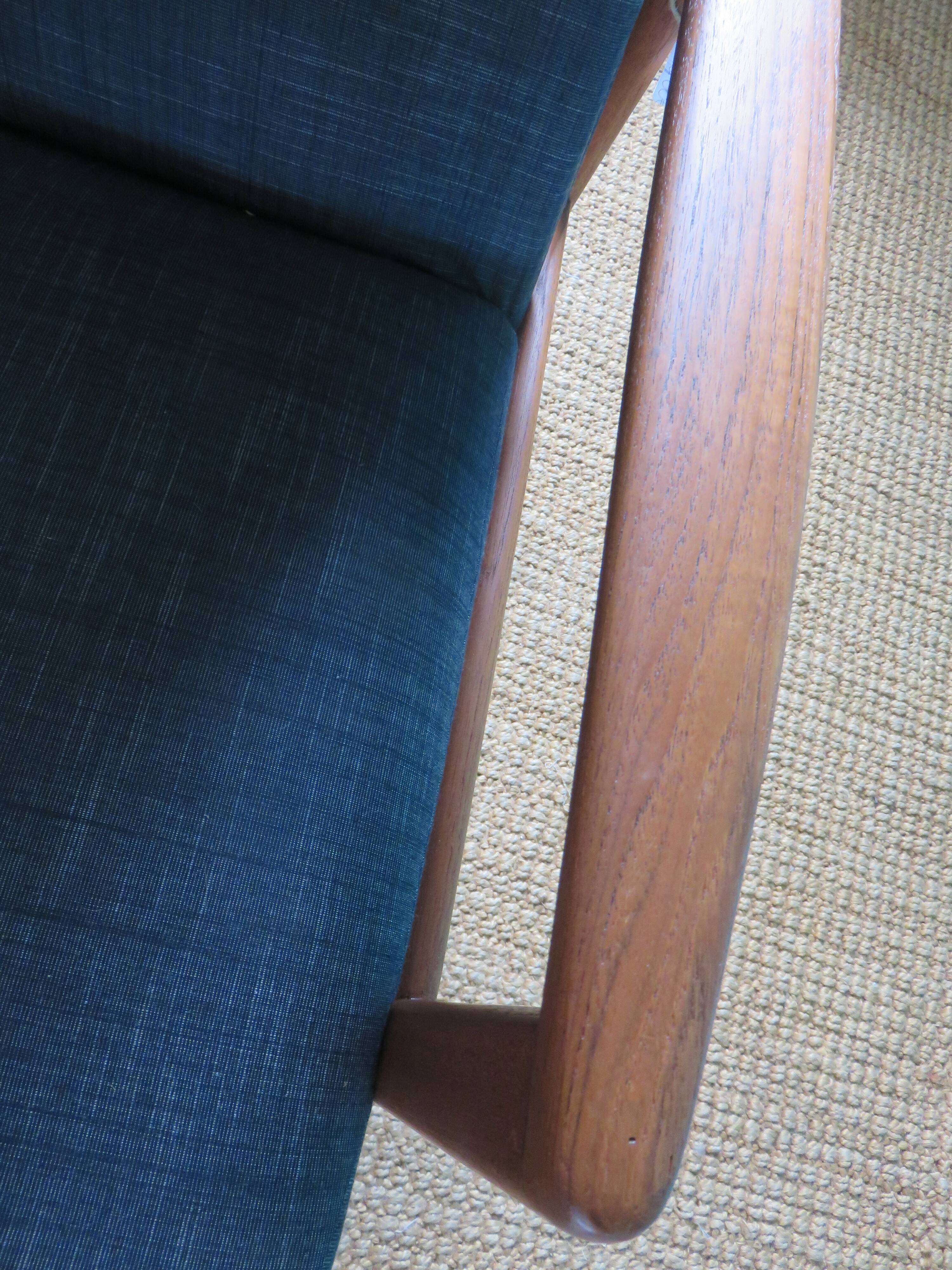 Teak armchair, bluish black. Denmark 1960