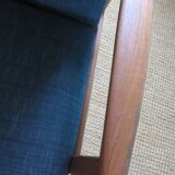 Teak armchair, bluish black. Denmark 1960