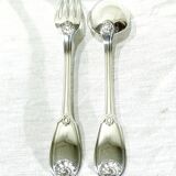 12 Louis XIV style silver cutlery sets