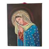 Acrylic painting “Virgin Mary in prayer” signed FG