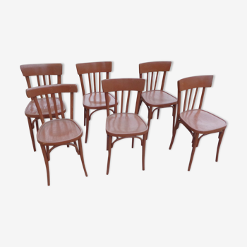 Set of 6 painted bistro chairs