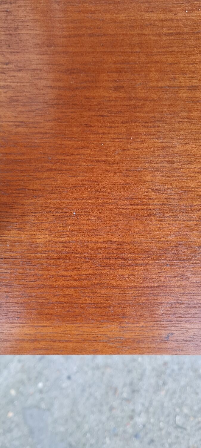 Teak and metal side table