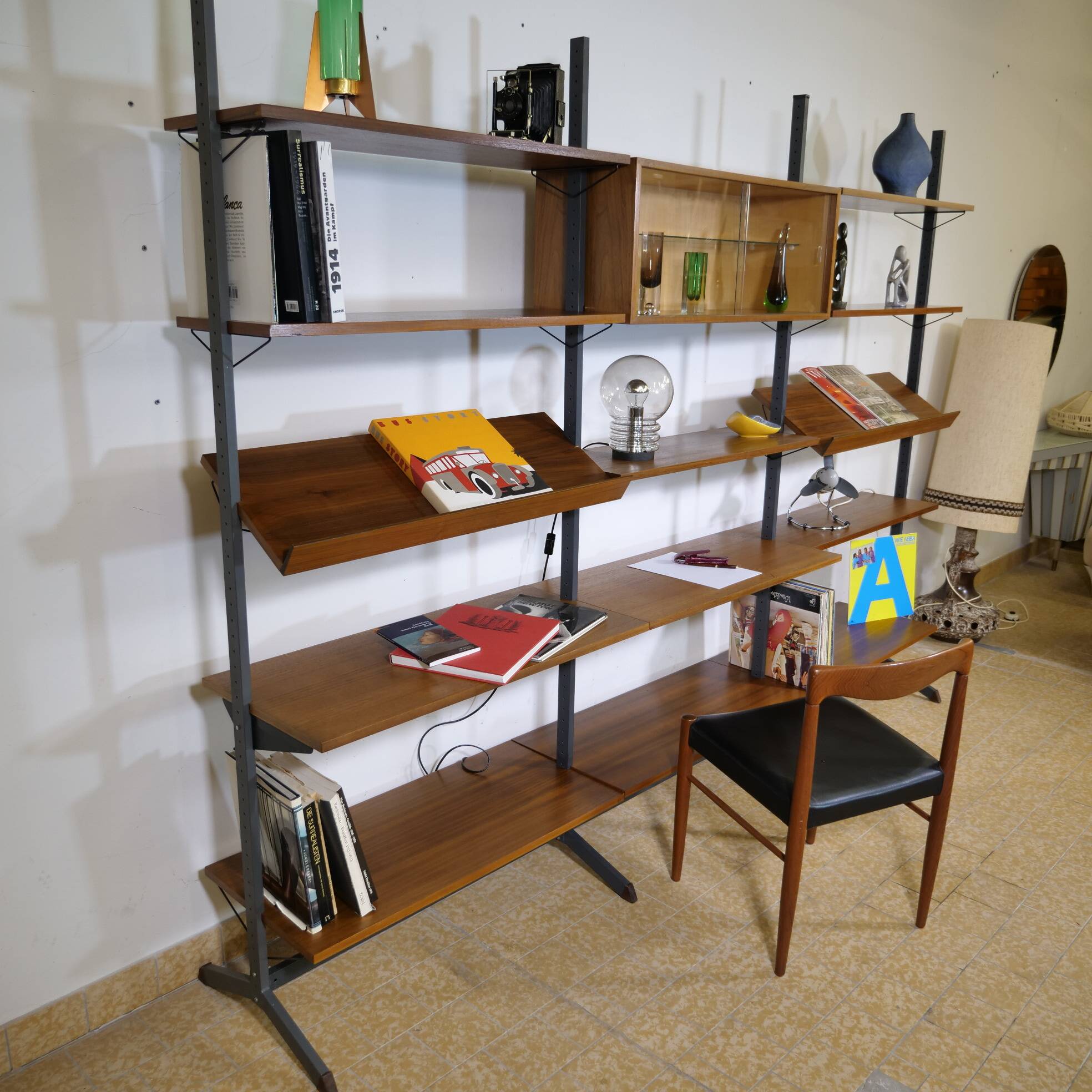 Free Standing Modular Teak Shelving System by Olof Pira, 1960s