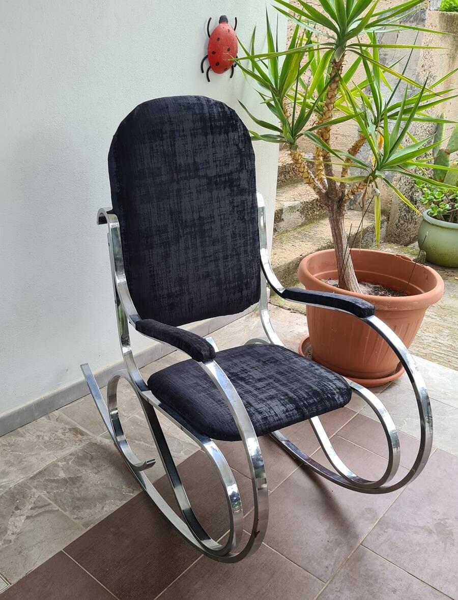 Italian Chrome Rocking Chairs