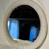 Round mirror in granite perspex, 1970s