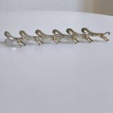Set of 6 silver metal knife rests