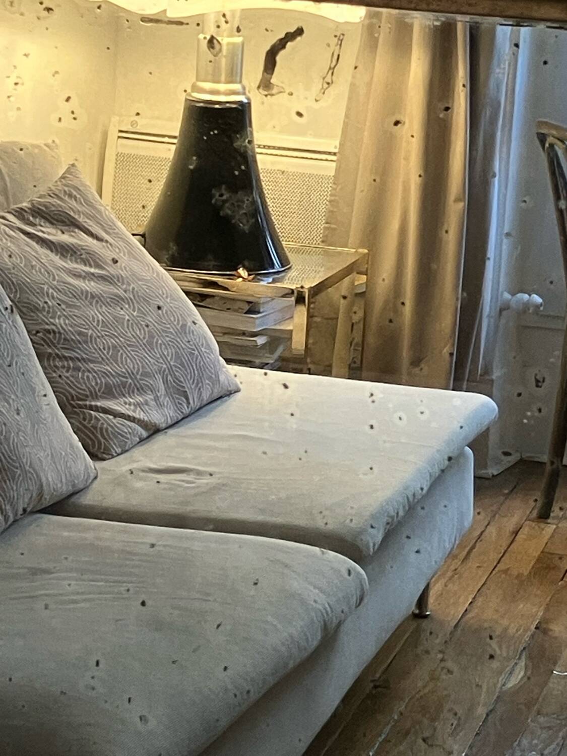 Gilded mirror, mercury glass - 62xH82cm