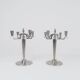 Sculptural Art Deco set of chandeliers in tin, Sweden, 1940s.