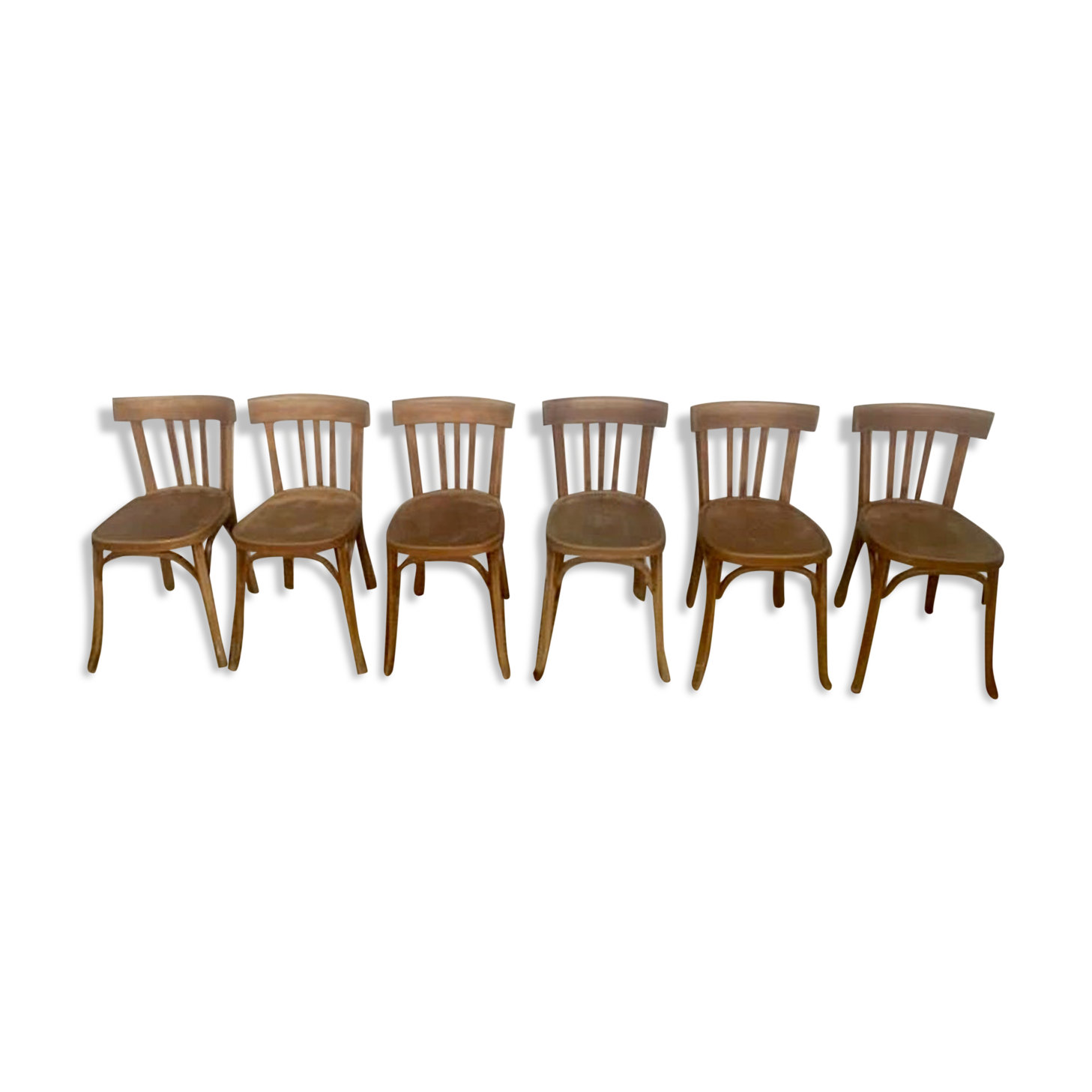 Series of 6 old chairs bistrot bar vintage restaurant BAUMANN