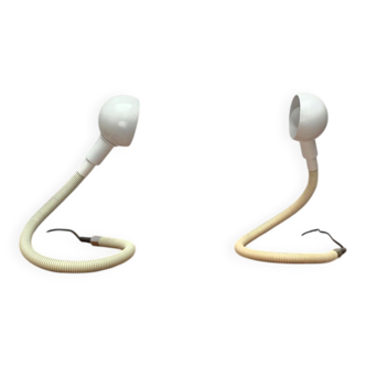 Vintage Space Age clamp lamp Italian Hebi by Isao Hosoe for Valenti Luce, 1970s, set of 2