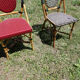 Lot of 4 chairs bistro terrace "Parisian" rattan and braiding