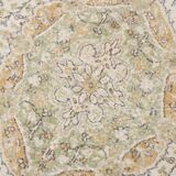 5x9 Light Green & Beige Madallion Corners Vintage Rug, 166x268Cm