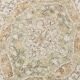 5x9 Light Green & Beige Madallion Corners Vintage Rug, 166x268Cm