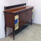 Mid-century decorated sideboard with internal lighting by Società Italiana Compensati Curvati