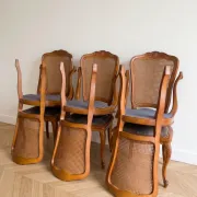 8 Louis XV style chairs in wood and caning