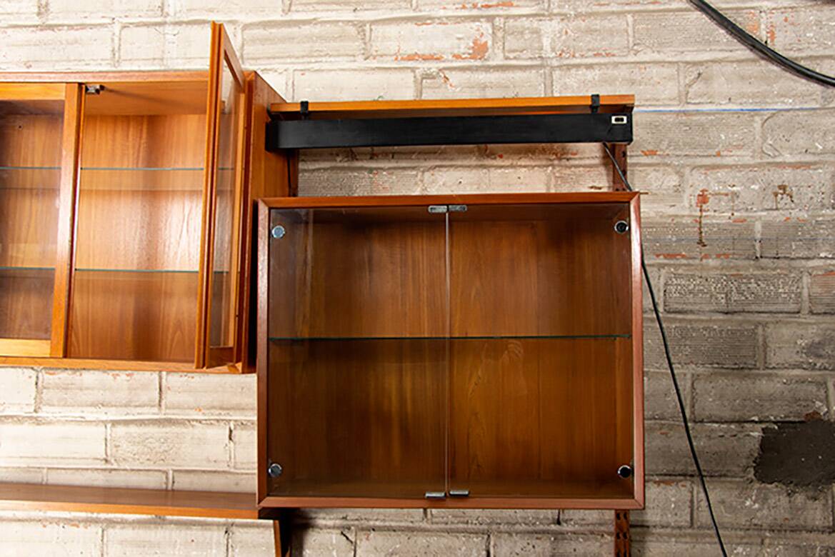 A Danish modular teak shelf, Poul Cadovius for Cado 1960 - 160 cm.