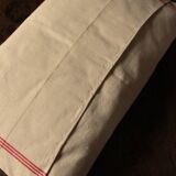 Old red striped Torchon cushion