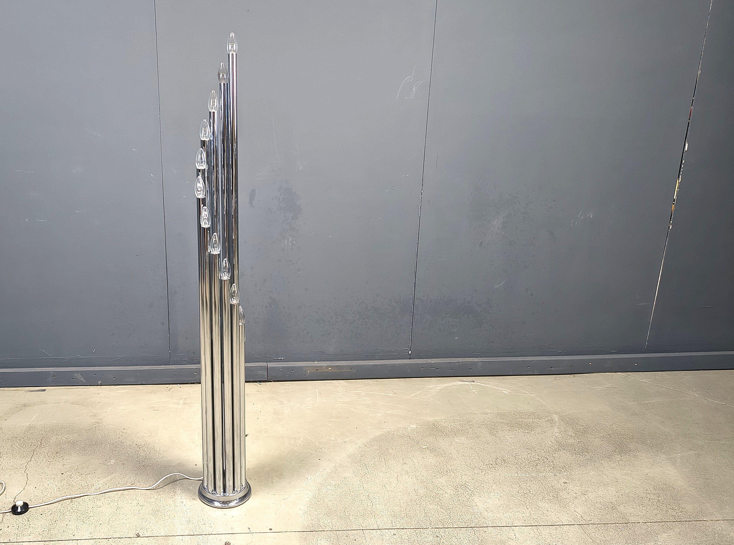 Vintage Italian chrome floor lamp, 1970s
