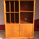 Vintage oak chest of drawers with vinyl storage, Year 1960. Ref Willy