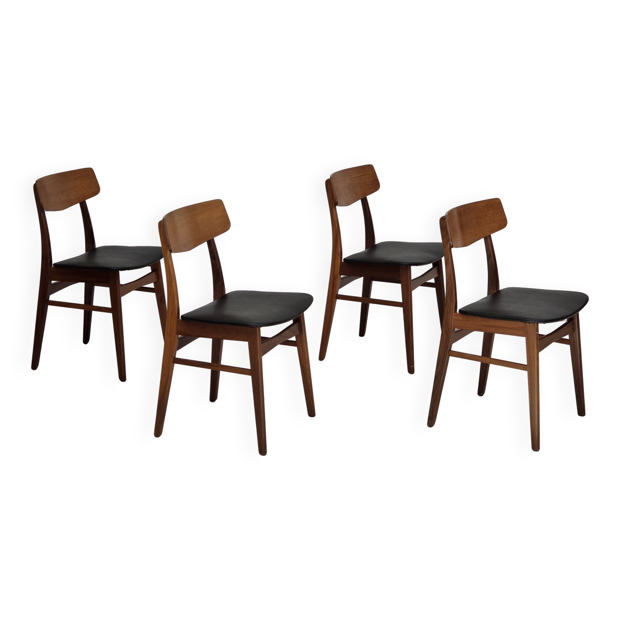 1970s, set of 4 Danish dining chairs by Findahl Møbelfabrik, teak wood.