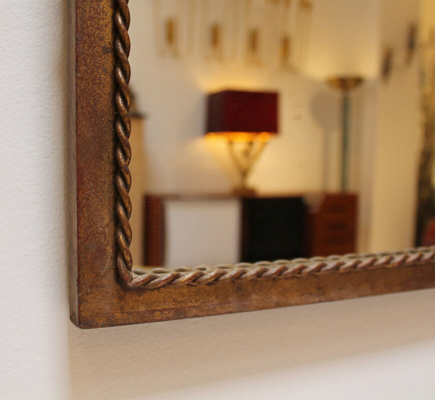 Mirror lighting in gilded wrought iron