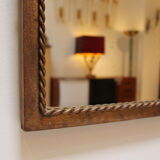 Lighting mirror in gilded wrought iron
