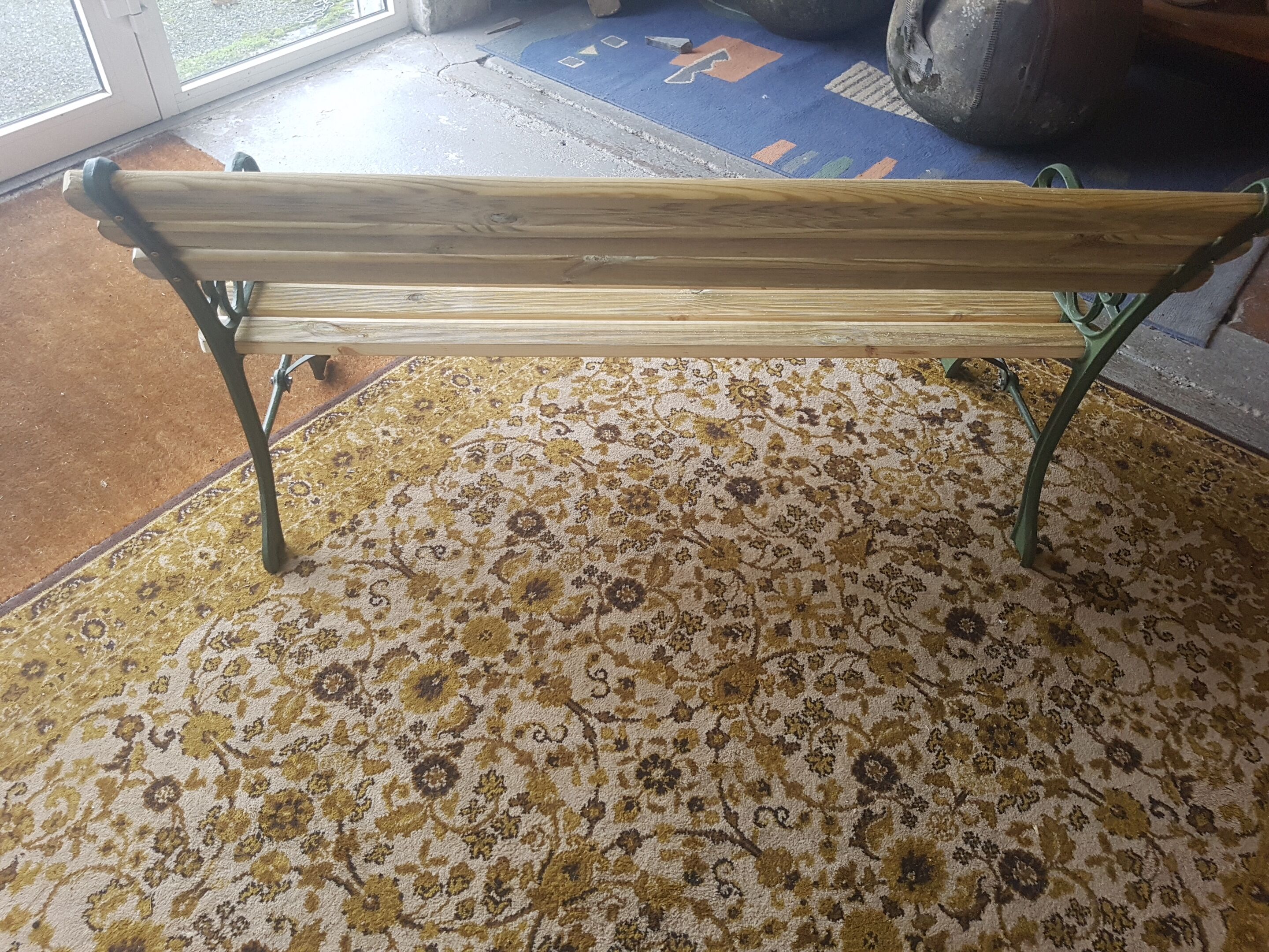 Cast iron and wood bench