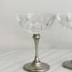 Set of 2 vintage glasses in metal and thick chiseled glass