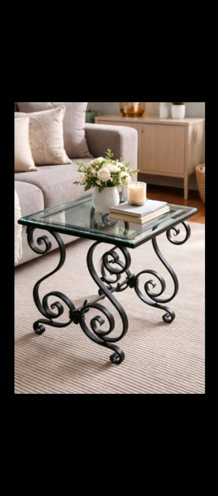 Beautiful wrought iron side table.