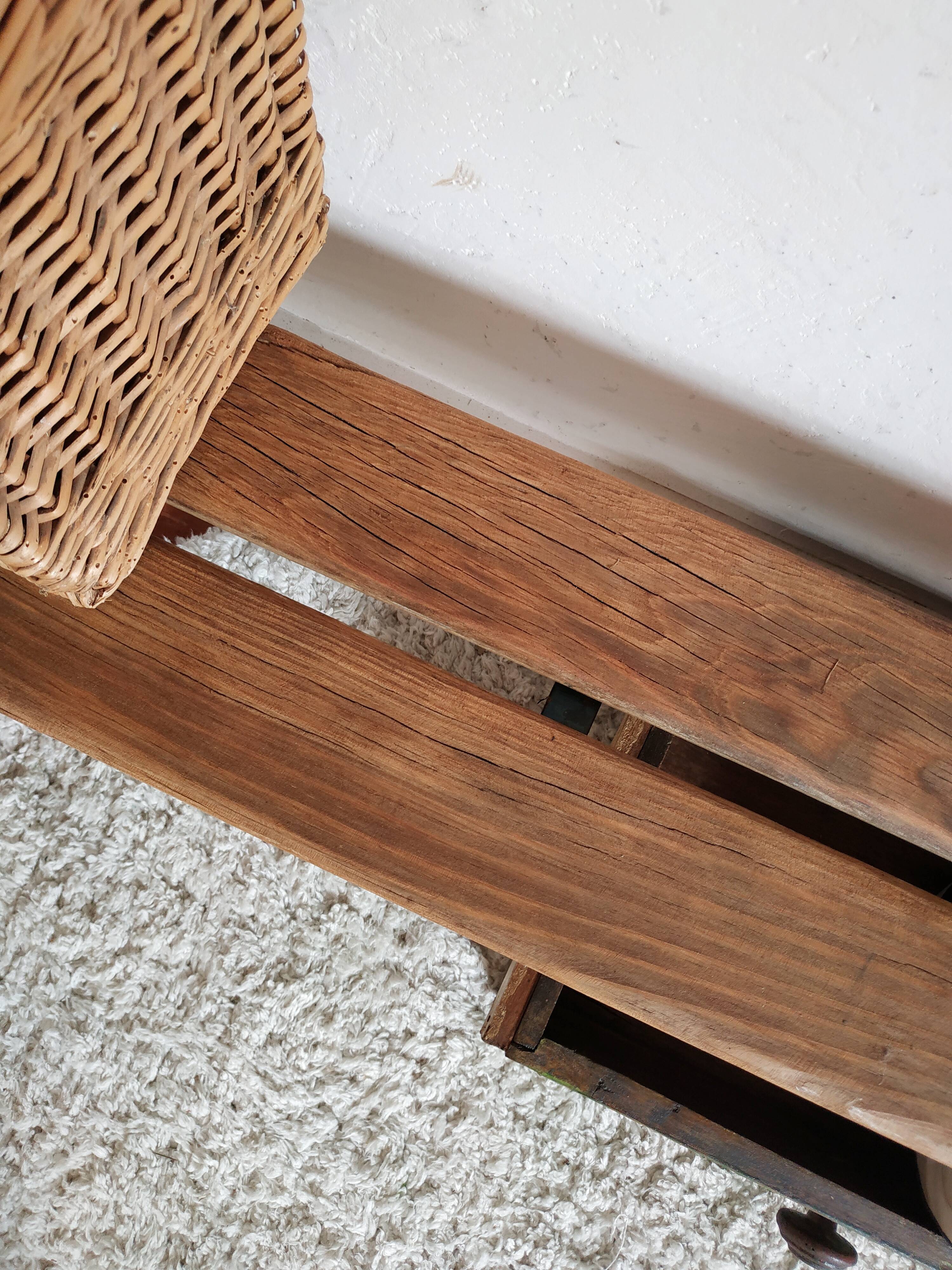 Old kindergarten bench wood and metal