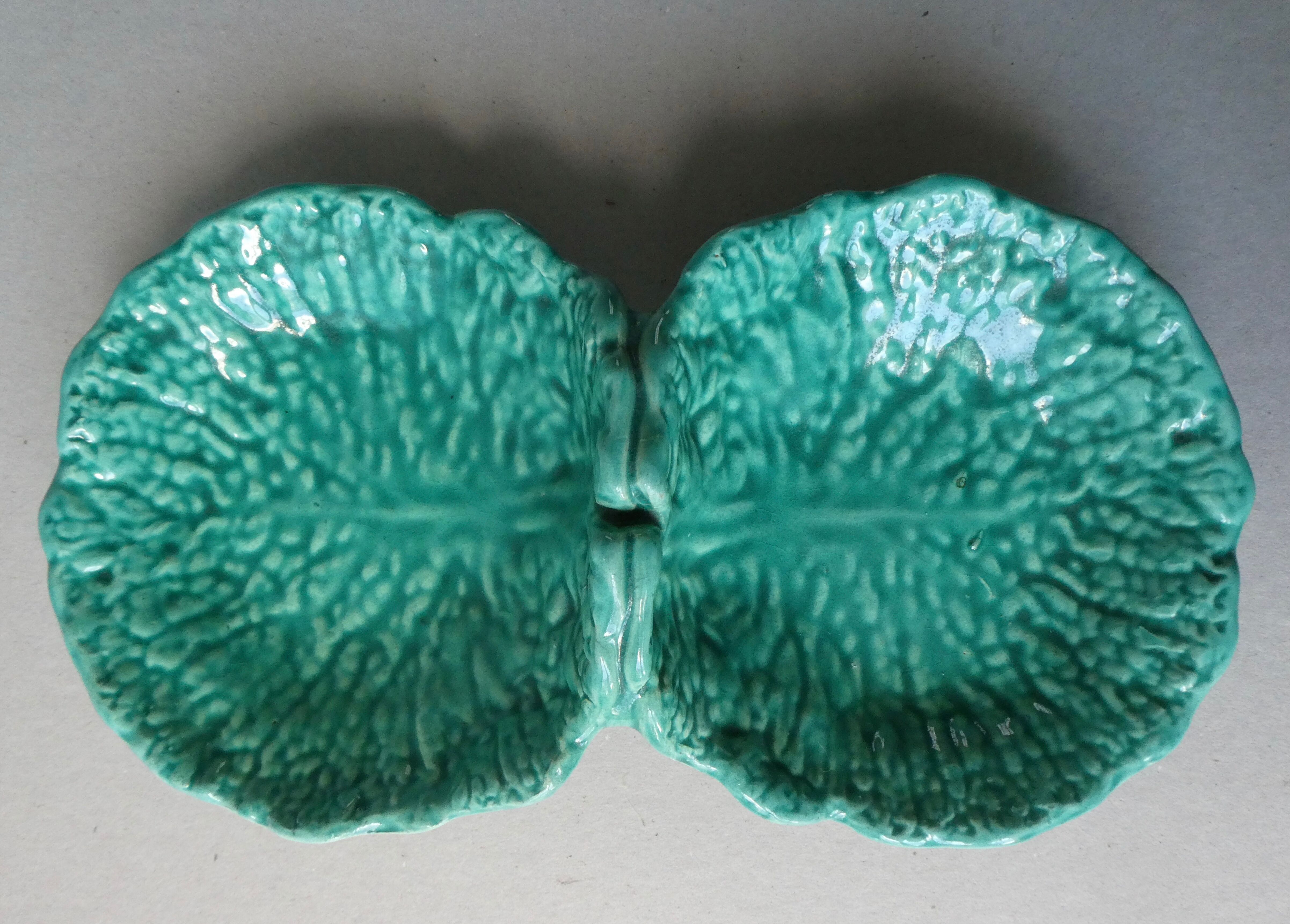 Double ceramic cups shape cabbage leaves